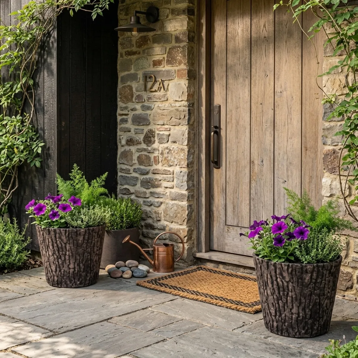 Doniczka orzechowa, efekt drewna, UV stabilna, dekoracyjna, balkonowa, do ogrodu, 37,5x30 cm, photo 8 of 8
