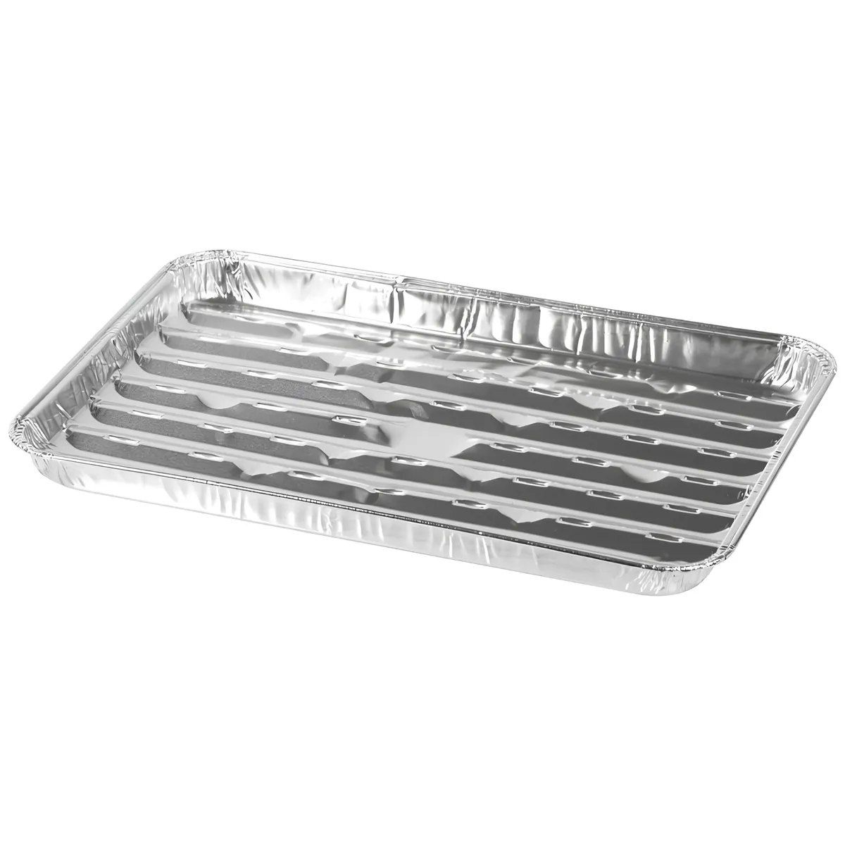 Tacki aluminiowe do grilla, prostokątne, perforowane, zestaw 3 szt., 34x23x2,5 cm, photo 1 of 7