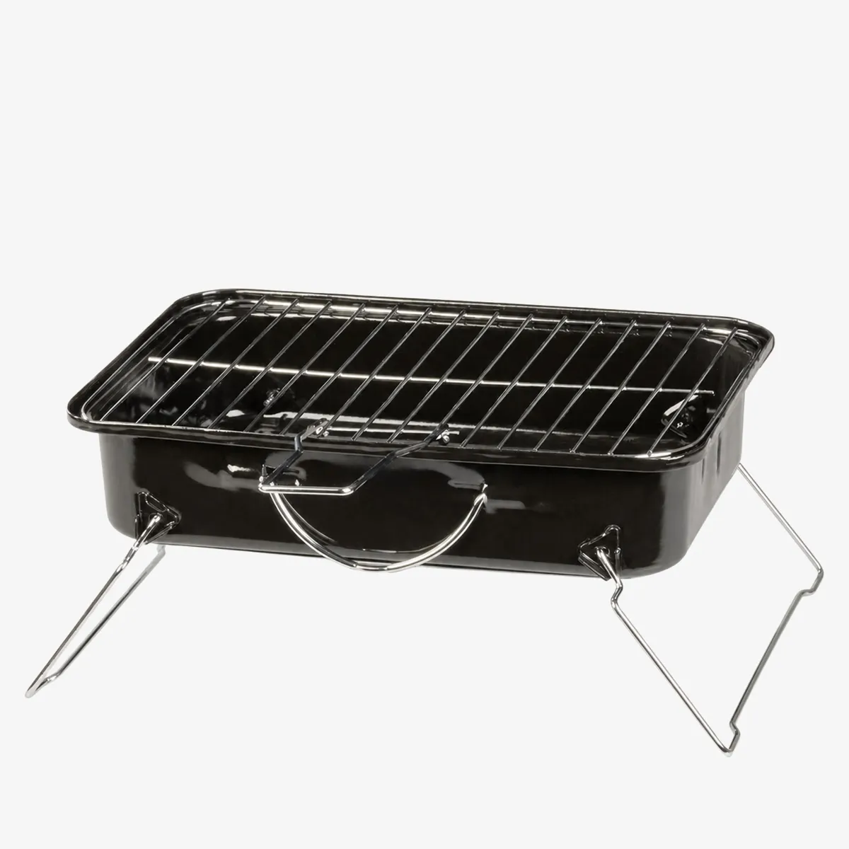 Grill węglowy przenośny, stalowy, do ogrodu i na taras, 37x27x17 cm, photo 5 of 8