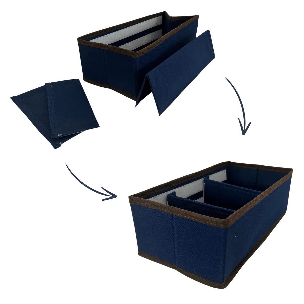 Niebieski organizer do szuflady 3 przegrody 30,5x15,5x10cm, photo 3 of 8
