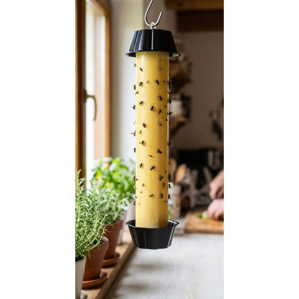 Pułapka klejowa na muchy i muszki owocowe, rolka wisząca, extra lepka, bez chemikaliów, 6,5 x 26 cm, photo 4 of 7