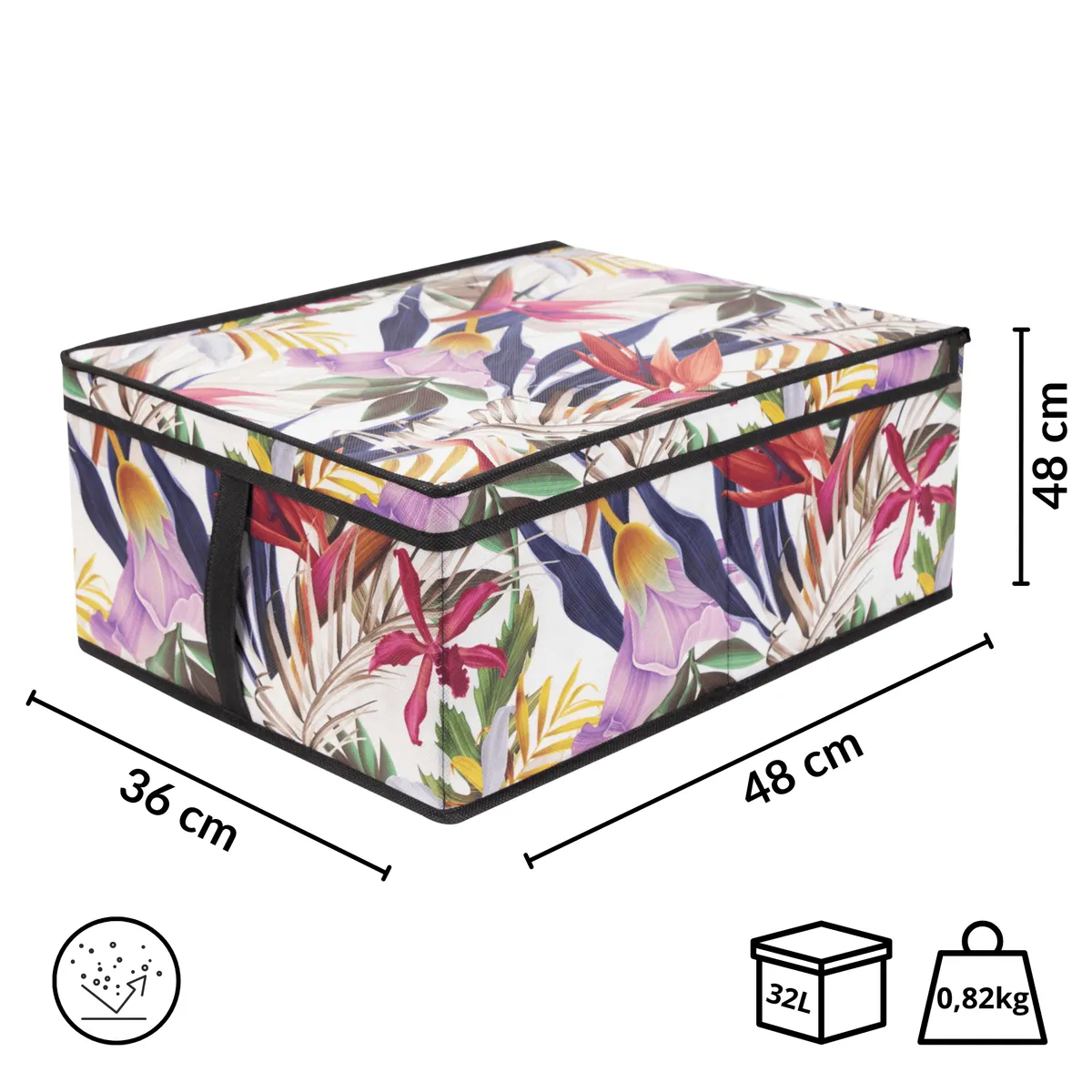 FLORAL w kwiaty organizer do szafy z pokrywą 48x36x19cm, photo 2 of 8