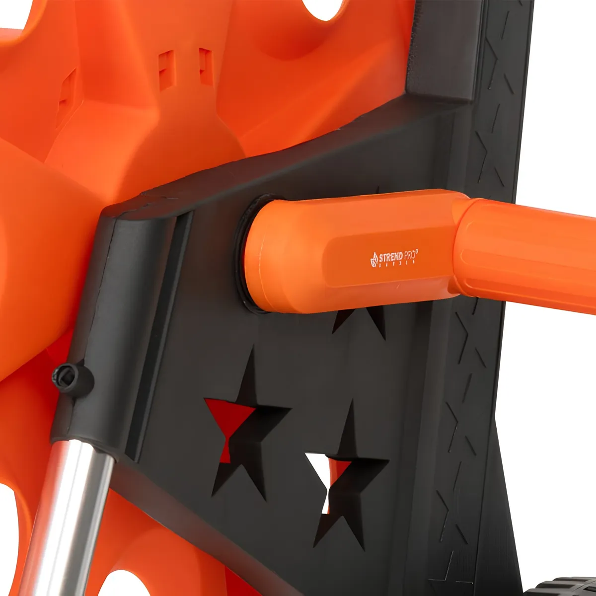Wózek na wąż ogrodowy, metalowy stelaż, plastikowy bęben, na kołach, rączka teleskopowa 57,5-95 cm, 50 m węża 1/2 cala, zdjęcie 8 z 8