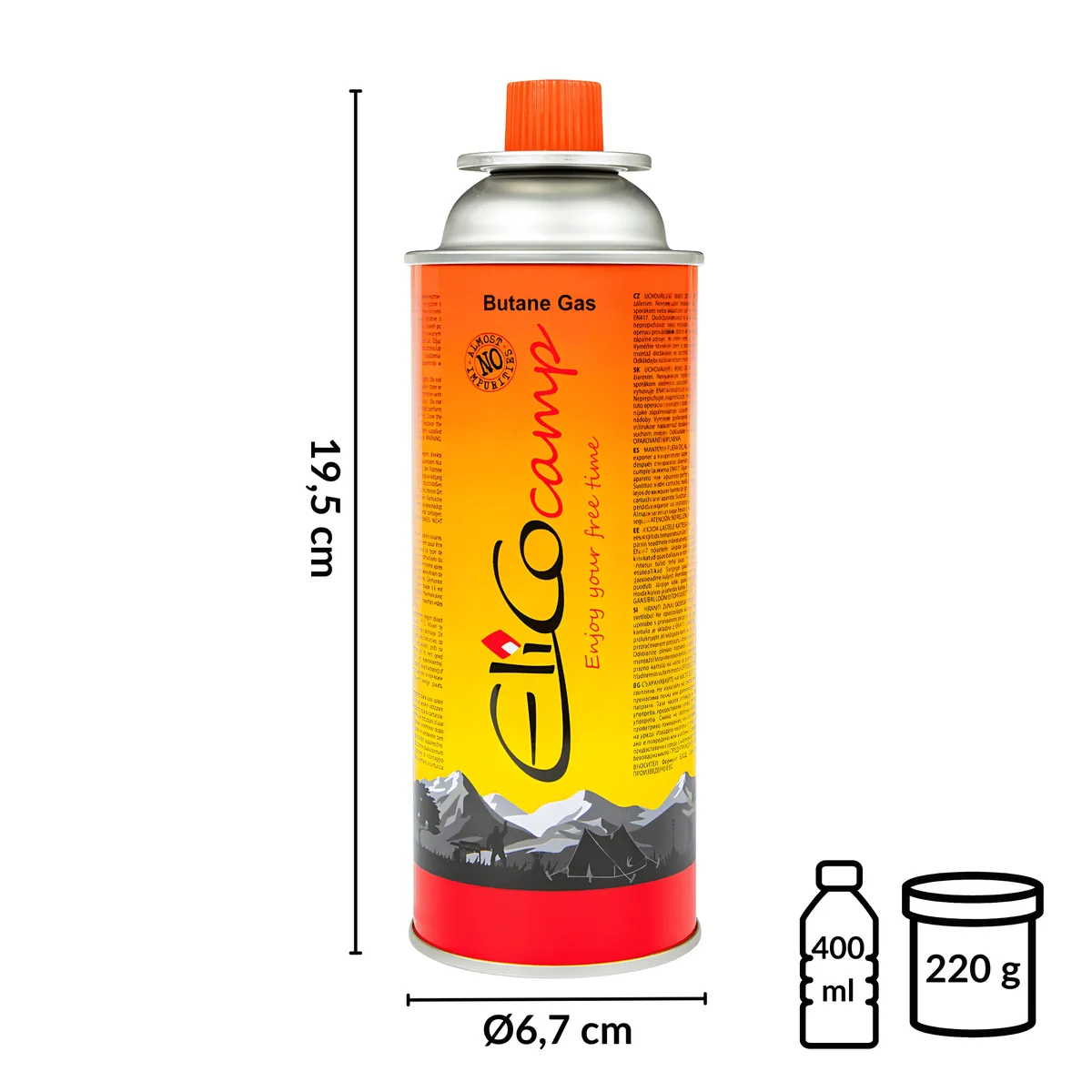Kartusz gazowy z kołnierzem 220g/400ml, photo 2 of 5