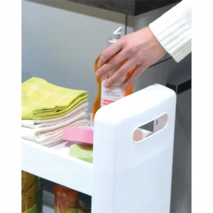 Szafka na kółkach 3 półki 60x22x79cm, antracytowa, z polipropylenu, photo 3 of 8