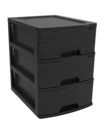 Organizer biurowy 3 szuflady A4 21L, czarny kamień z ergonomicznymi uchwytami, photo 1 of 2