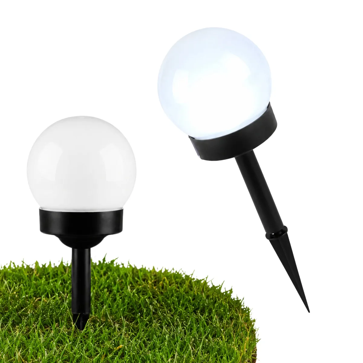 Lampa ogrodowa solarna wbijana, 1x LED, baterie AAA, IP44, wys. 10 cm, zimne światło, photo 6 of 8