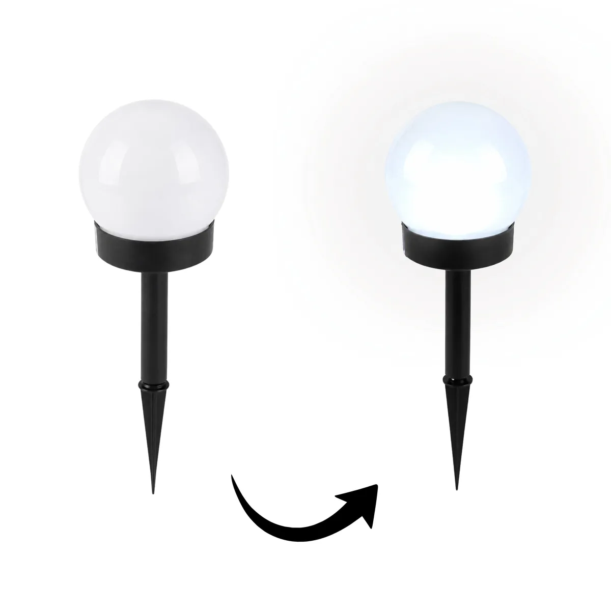 Lampa ogrodowa solarna wbijana, 1x LED, baterie AAA, IP44, wys. 10 cm, zimne światło, photo 7 of 8