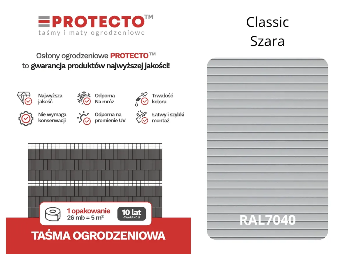 Taśma ogrodzeniowa ROLKA 26mb CLASSIC 19cm PROTECTO™, photo 5 of 8