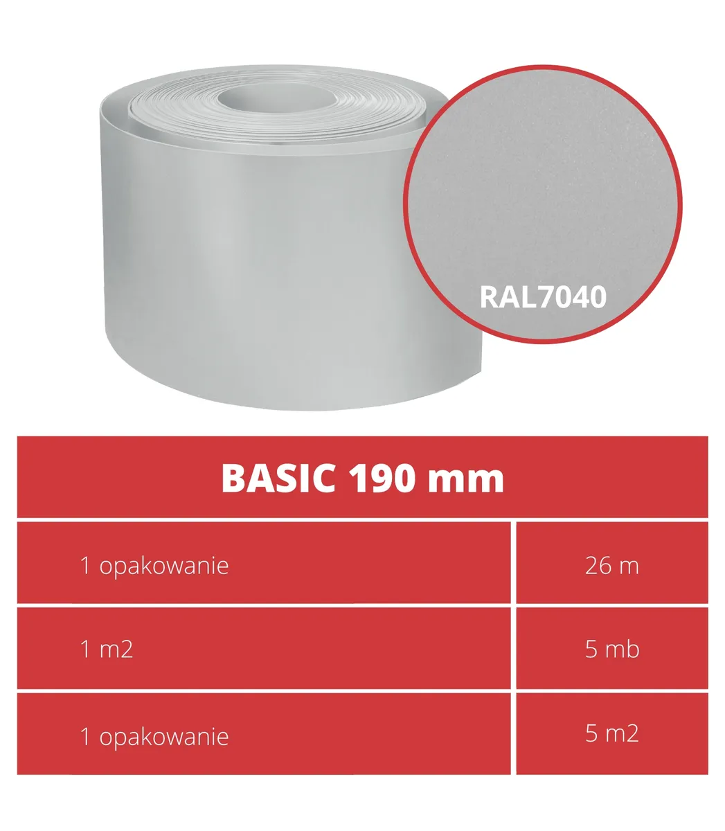 Taśma ogrodzeniowa ROLKA 26mb BASIC 19cm PROTECTO™ szara, photo 5 of 8