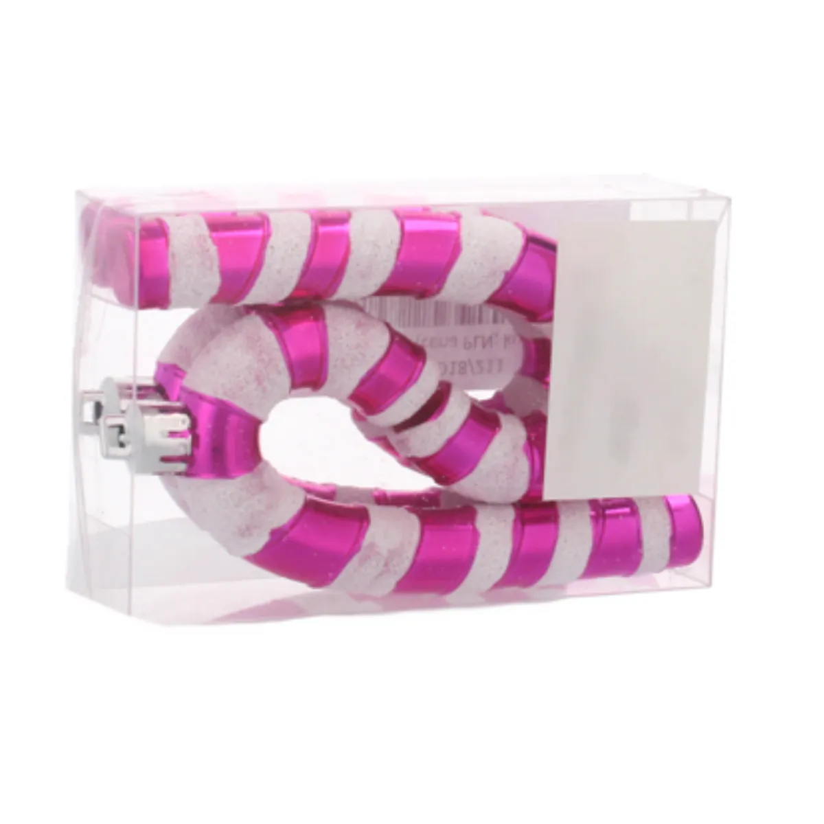 Komplet 4 Ozdób Choinkowych "CUKIERKOWA LASKA" 9cm w Kolorze Różowym, zdjęcie 2 z 8