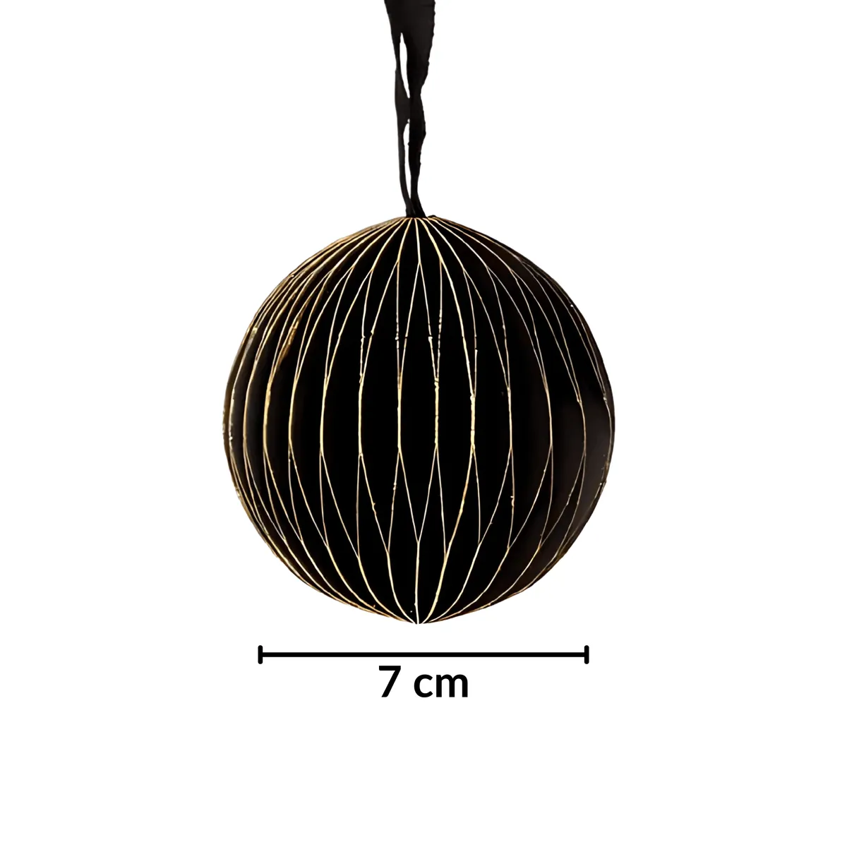 Zestaw 4 bombek papierowych składanych 7cm – głęboka czerń, photo 2 of 7