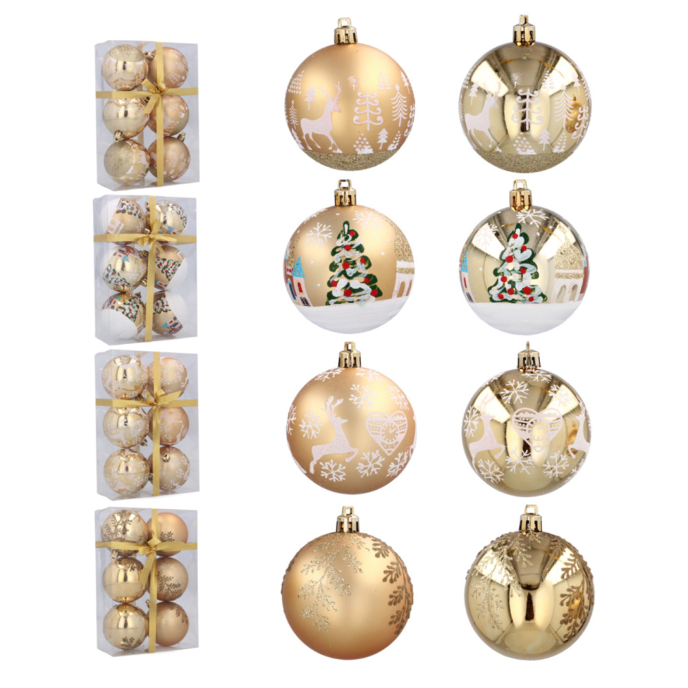 圣诞球 7 厘米 6 件套 GOLDEN W1 - EAN：5900779830585 - 主页>季节性和圣诞装饰品>圣诞装饰品>小玩意
