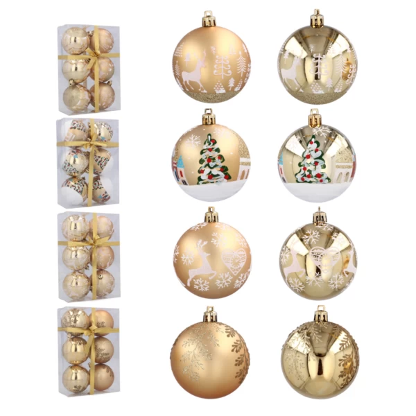 Vánoční koule 7 cm, sada 6 ks ZLATÁ W1 - EAN: 5900779830585 - Domů> Sezónní a sváteční dekorace> Vánoční ozdoby> Vánoční koule