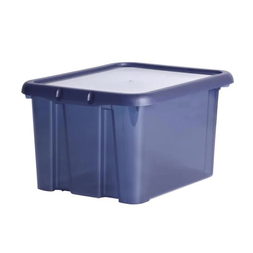 Пластиковый контейнер FUNNY 18 л с крышкой СИНИЙ - EAN: 3086960243654 - Главная>Мебель>Гардеробные шкафы и системы хранения>Коробки и чемоданы