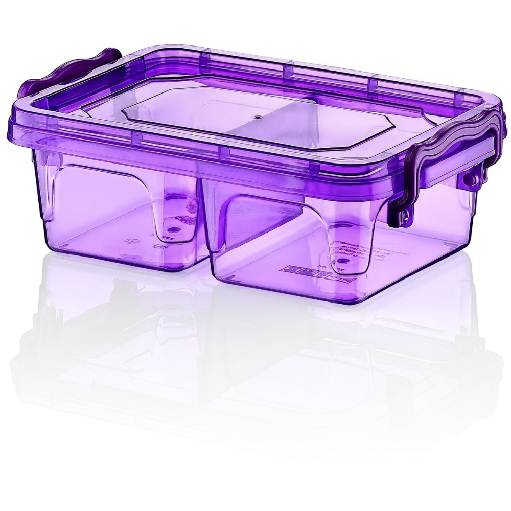 塑料容器 500 毫升 RECTANGULAR MULTI BOX divided with a lid COLOR - EAN: 8694064000155 - 主页>厨房和餐厅>食品储存>食品容器
