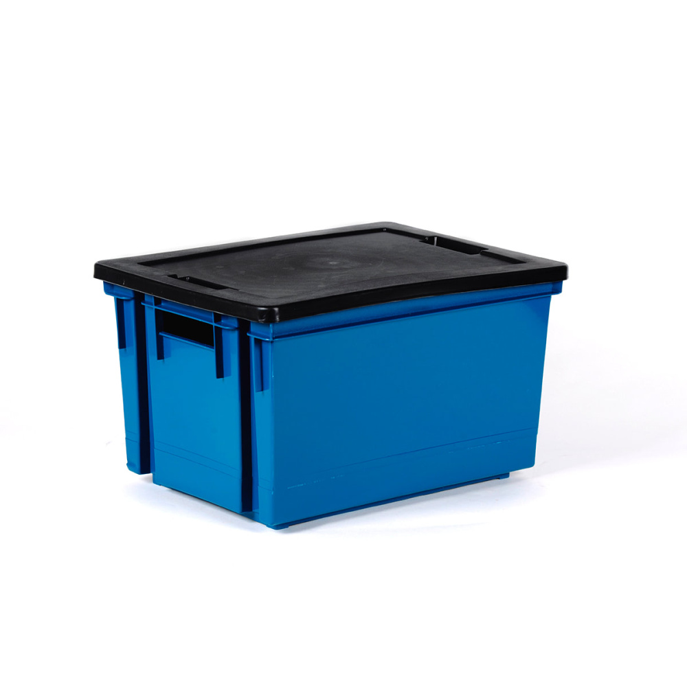 塑料容器 50L HANDLING with lid BLUE - EAN：3086960227623 - 主页>家具>衣柜和储物>盒子和行李箱