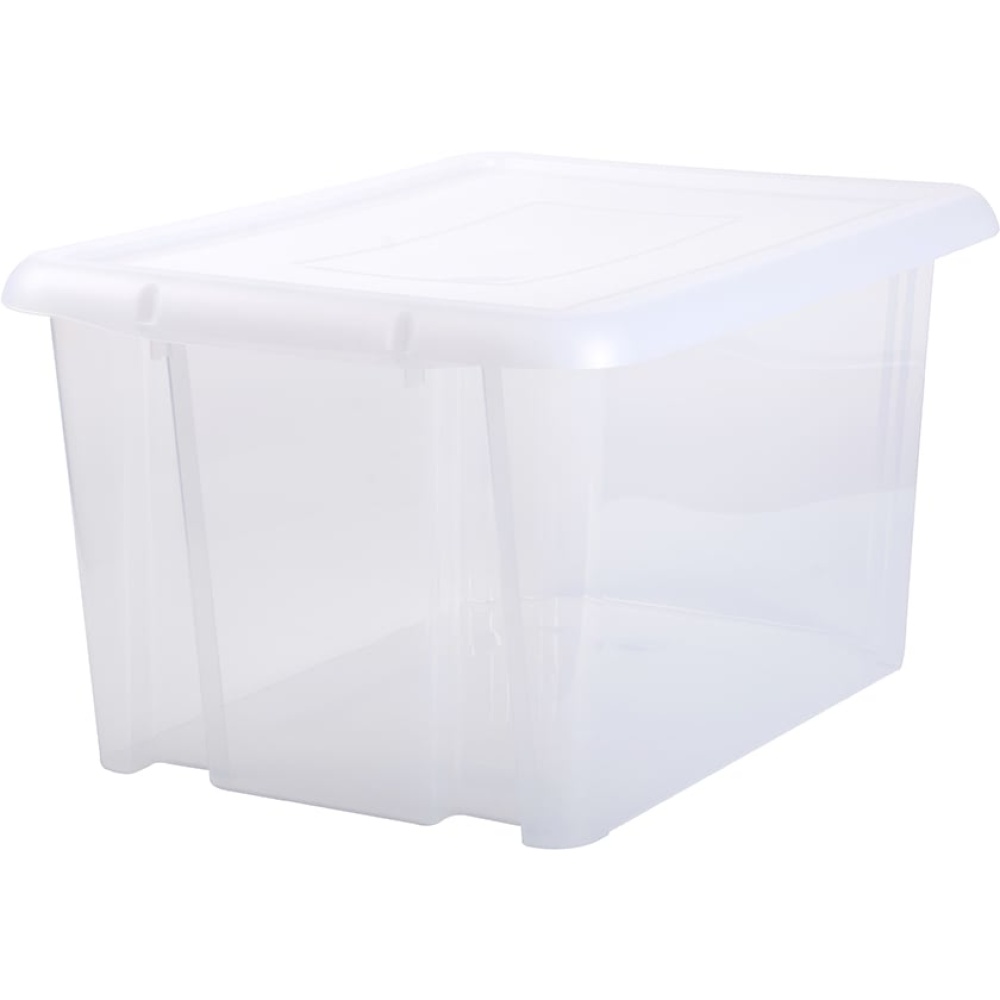 Plastmasas konteiners 80L FUNNY ar caurspīdīgu vāku - EAN: 3086960217228 - Sākums>Mēbeles>Skapji un noliktavas>Kastes un bagāžnieki