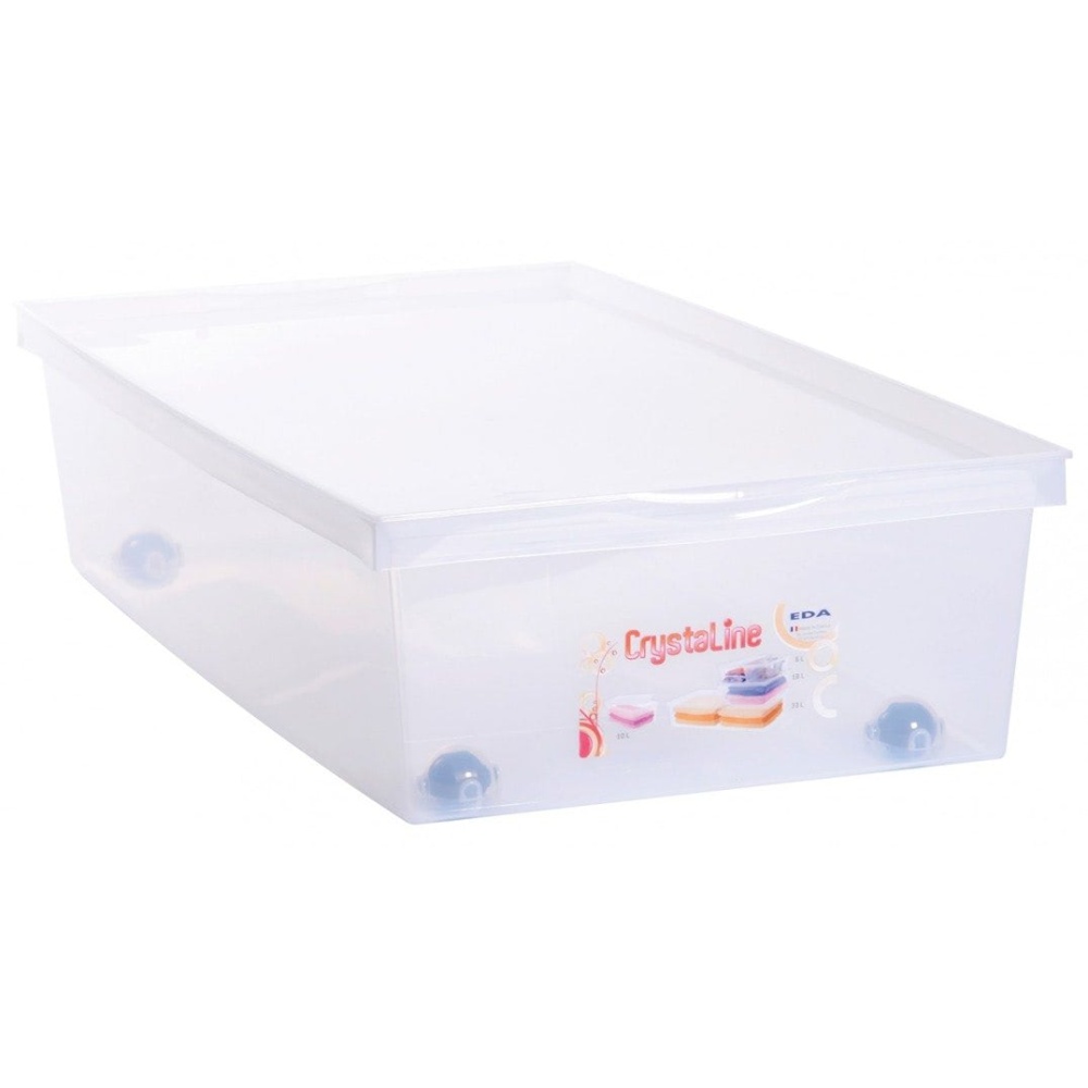 Plastic container under the bed 33L with wheels and a lid TRANSPARENT - EAN: 3086960210557 - Home>Furniture>Wardrobes and storage>Chests and trunks