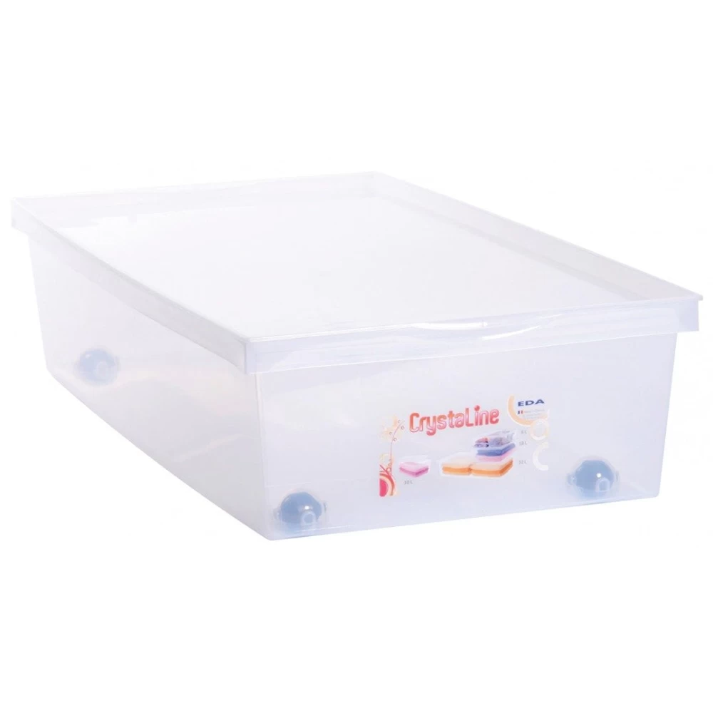 Plastični kontejner ispod kreveta 33L sa točkovima i poklopcem TRANSPARENTNO - EAN: 3086960210557 - Početna>Namještaj>Ormari i odlaganje>Škrinje i kovčezi