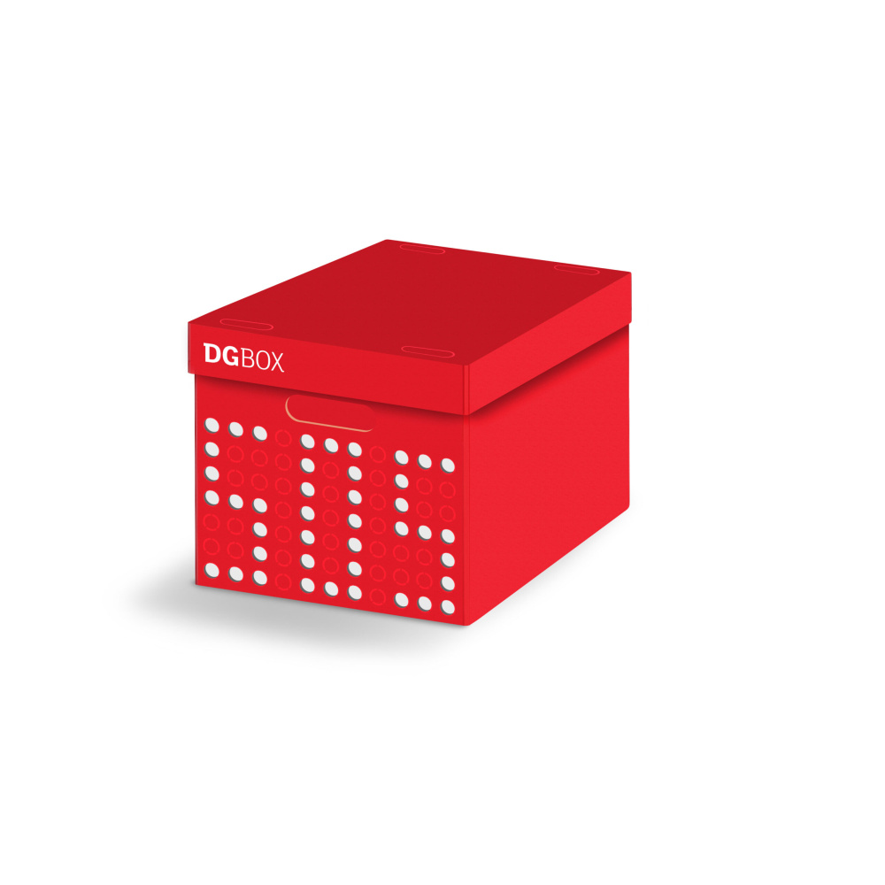 Caja de cartón personalizada DGBOX ROJA - EAN: 8006843006737 - Inicio> Almacenamiento> Cajas de cartón> Con tapa