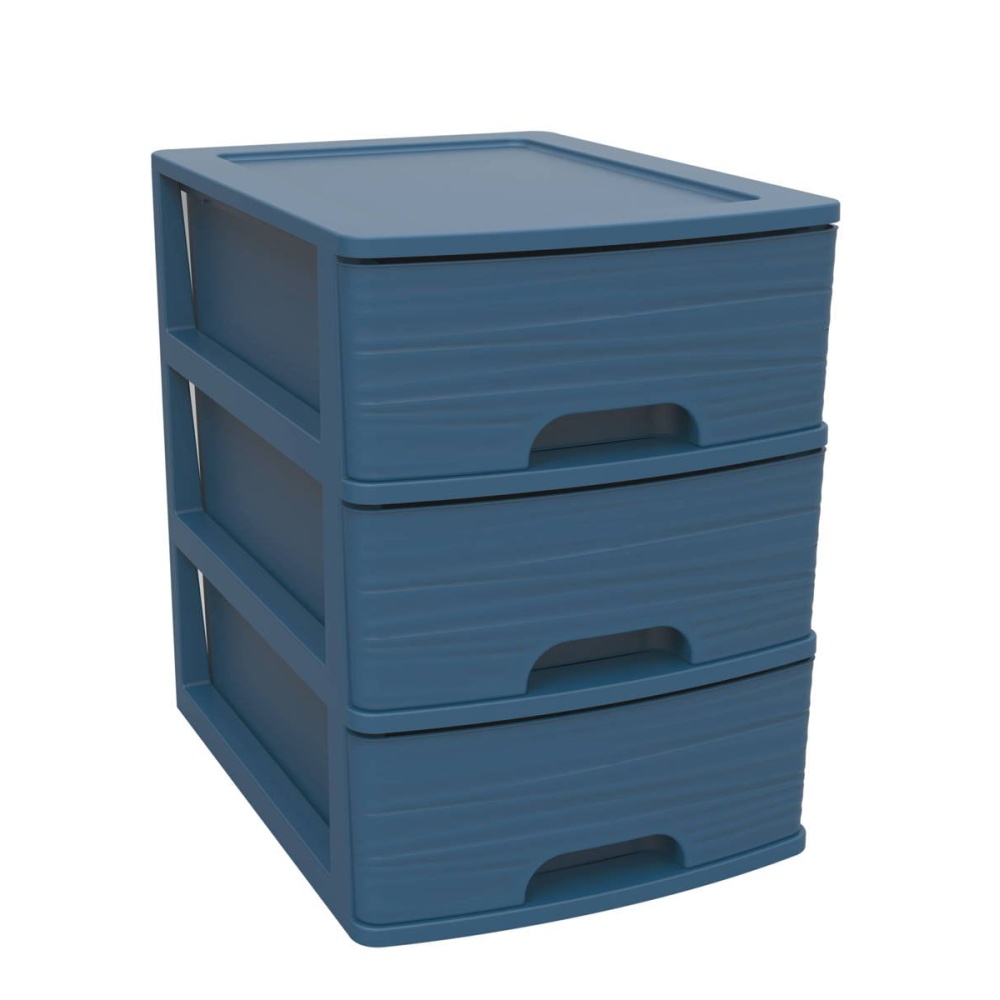 Moduláris szekrény 3 fiókkal A4-ES STÍLUSÚ kő KÉK - EAN: 3086960255008 - Kezdőlap>Bútorok>Polcok és könyvespolcok>Könyvszekrények és állópolcok