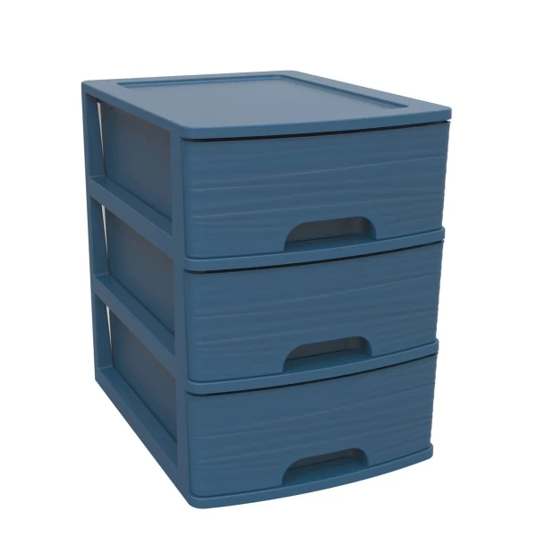 Modular cabinet with 3 drawers A4 STYLE stone BLUE - EAN: 3086960255008 - Home>Furniture>Shelves and bookcases>Bookcases and standing shelves