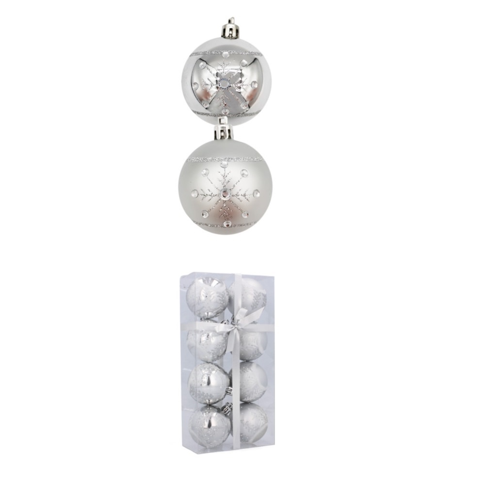 Bolas de Natal 6 cm, conjunto de 8 peças PRATA W2 - EAN: 5901685831307 - Home> Decorações de época e férias> Decorações de Natal> Bolas de Natal