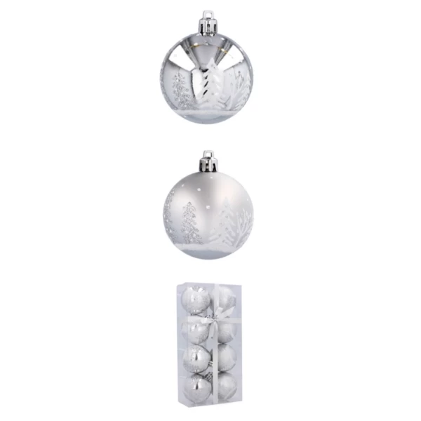 クリスマス ボール 6 cm、8 個セット シルバー W3 - EAN: 5901685831314 - ホーム> 季節および休日の装飾> クリスマスの装飾> クリスマス ボール