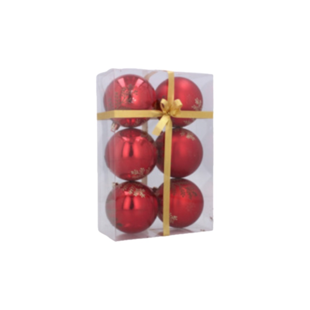 Boles d'arbre de Nadal 8cm, joc de 6 pcs VERMELL W3 - EAN: 5901685831345 - Inici>Decoració de temporada i nadal>Decoració nadalenca>Bombes de Nadal