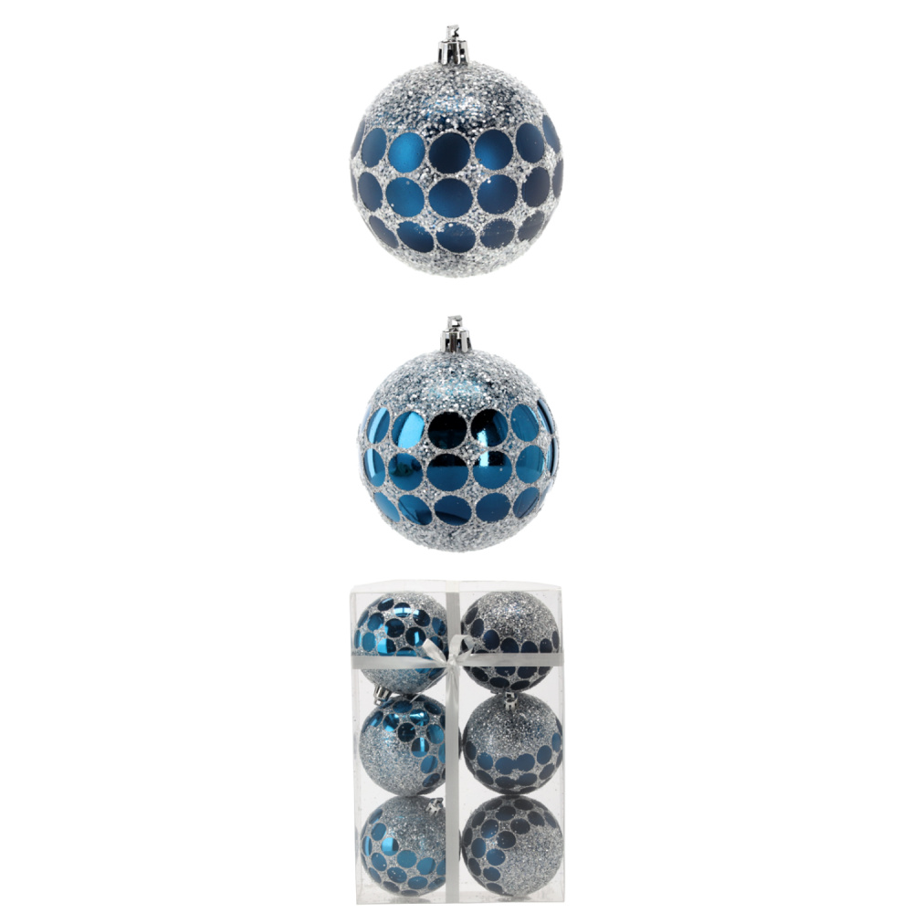 Bolas para árbol de navidad AZUL 8cm set de 6 OJOS PAVO REAL - EAN: 5901685836425 - Inicio>Decoración navideña y de temporada>Adornos navideños>Bolas