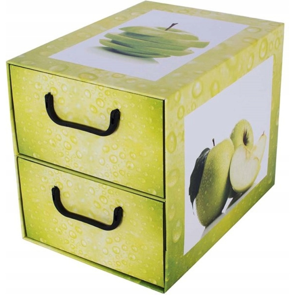 Pudełko kartonowe 2 szuflady pionowe OWOCE JABŁKO - EAN: 5901685832045 - Dom>Przechowywanie>Pudełka kartonowe>Z szufladami