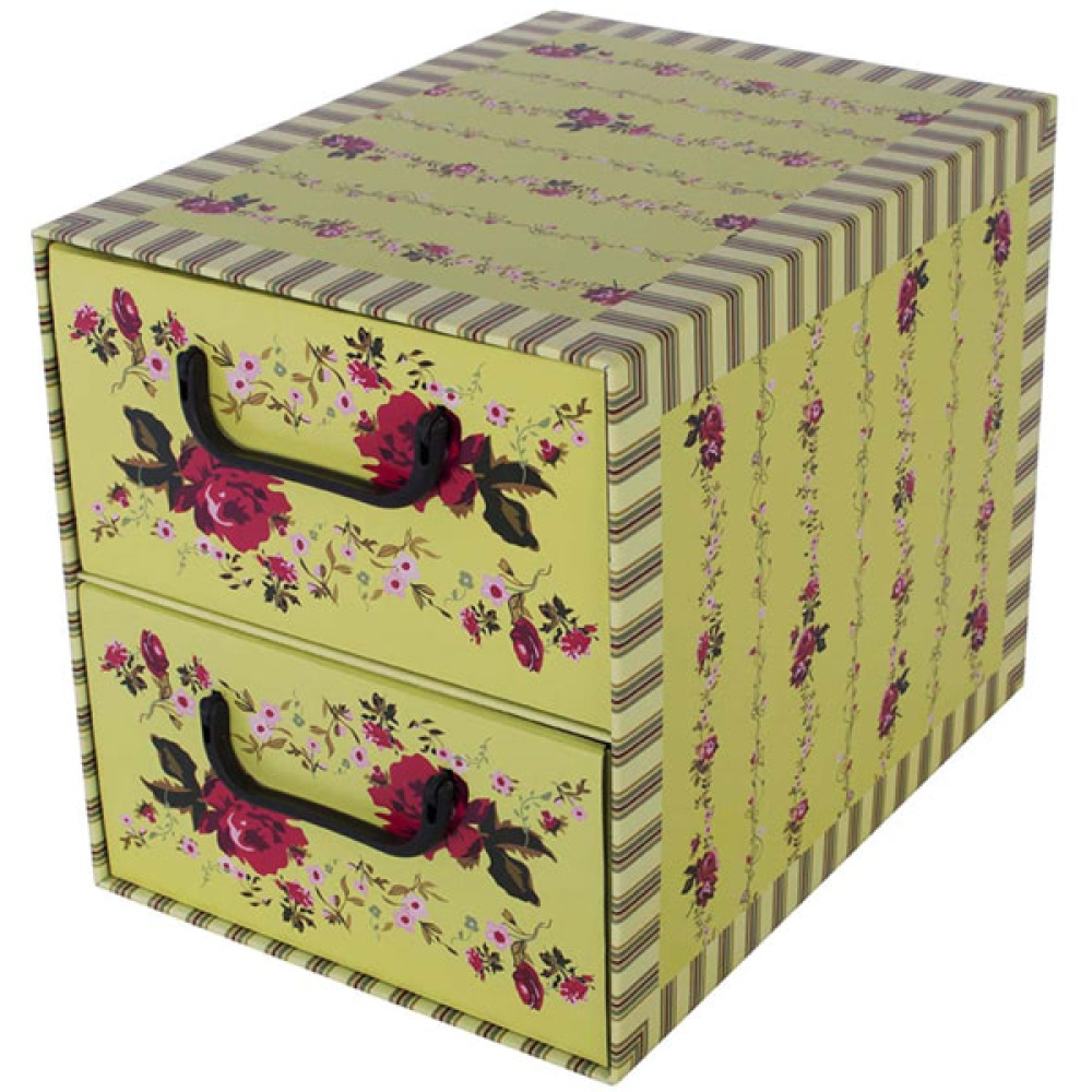 Cardboard box with 2 vertical drawers PROVENCAL GREEN - EAN: 8033695871022 - Home>Storage>Carton boxes>With drawers