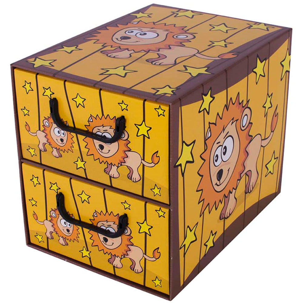 Cutie de carton cu 2 sertare verticale SAWANNA LION - EAN: 8033695871312 - Home>Depozitare>Cutii de carton>Cu sertare