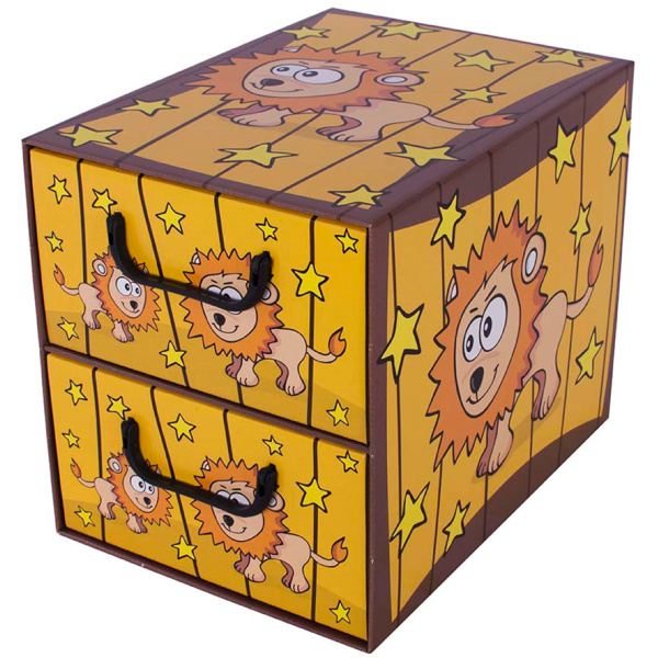 Pudełko kartonowe 2 szuflady pionowe SAWANNA LEW - EAN: 8033695871312 - Dom>Przechowywanie>Pudełka kartonowe>Z szufladami