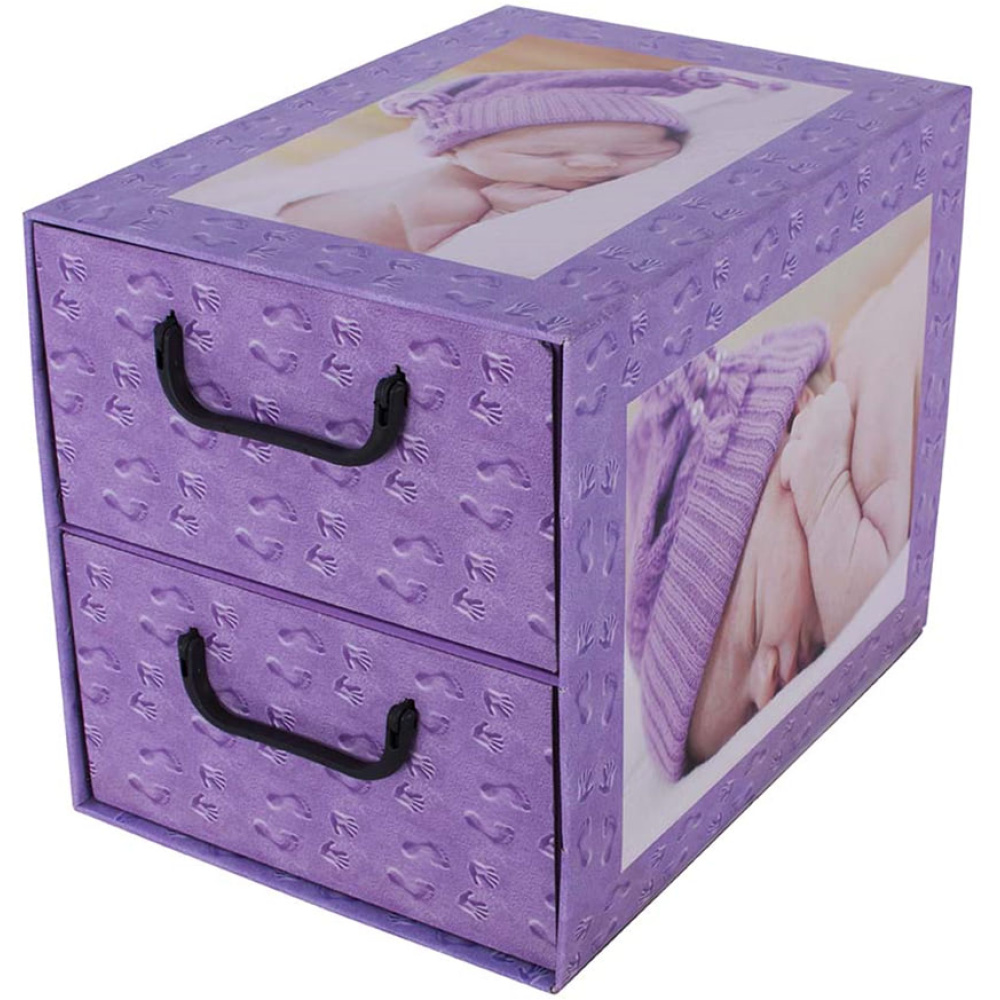Pudełko kartonowe 2 szuflady pionowe ŚPIĄCE DZIECI AMETYST - EAN: 5901685832007 - Dom>Przechowywanie>Pudełka kartonowe>Z szufladami