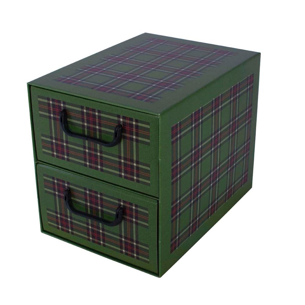 Kartonska kutija sa 2 vertikalne ladice, ZELENA ŠKOTSKA - EAN: 8033695871244 - Početna>Skladištenje>Kutije od kartona>S ladicama