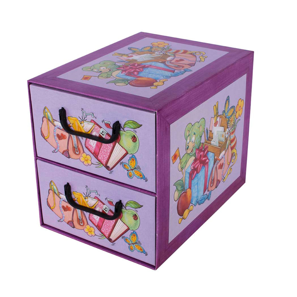 Cardboard box with 2 vertical drawers SCHOOL OF ACCESSORIES - EAN: 8033695871176 - Home>Storage>Carton boxes>With drawers