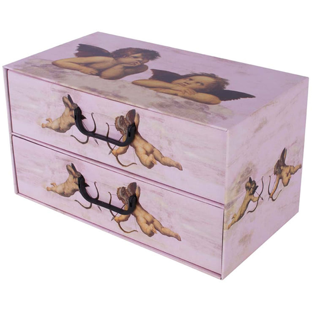 Kartonnen doos met 2 horizontale lades PINK ANGELS - EAN: 8033695876119 - Home>Opbergers>Kartonnen dozen>Met lades