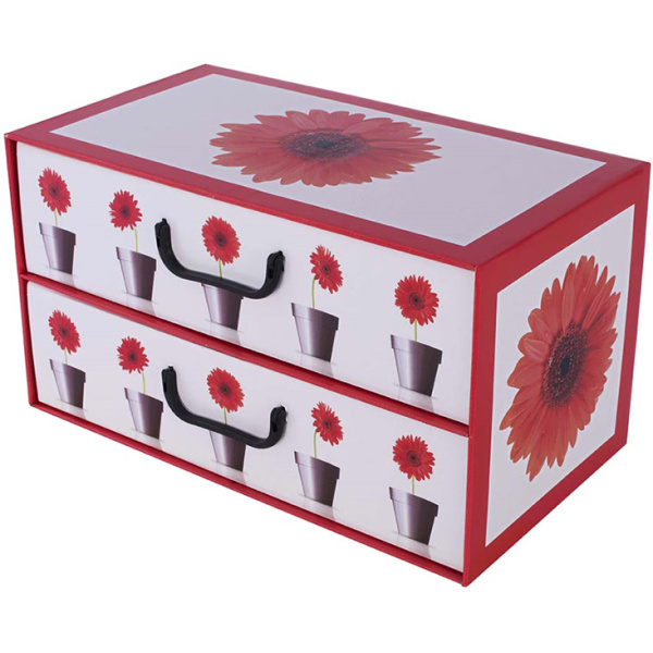 Pudełko kartonowe 2 szuflady poziome DONICZKI GERBERY - EAN: 8033695876089 - Dom>Przechowywanie>Pudełka kartonowe>Z szufladami