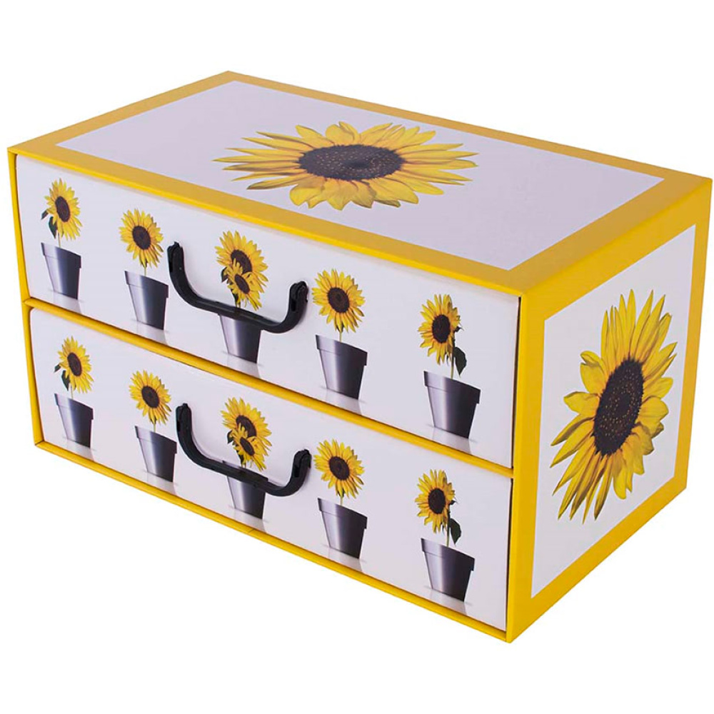 Pudełko kartonowe 2 szuflady poziome DONICZKI SŁONECZNIK - EAN: 8033695876072 - Dom>Przechowywanie>Pudełka kartonowe>Z szufladami