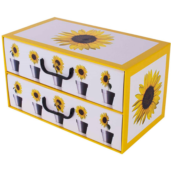 Pudełko kartonowe 2 szuflady poziome DONICZKI SŁONECZNIK - EAN: 8033695876072 - Dom>Przechowywanie>Pudełka kartonowe>Z szufladami