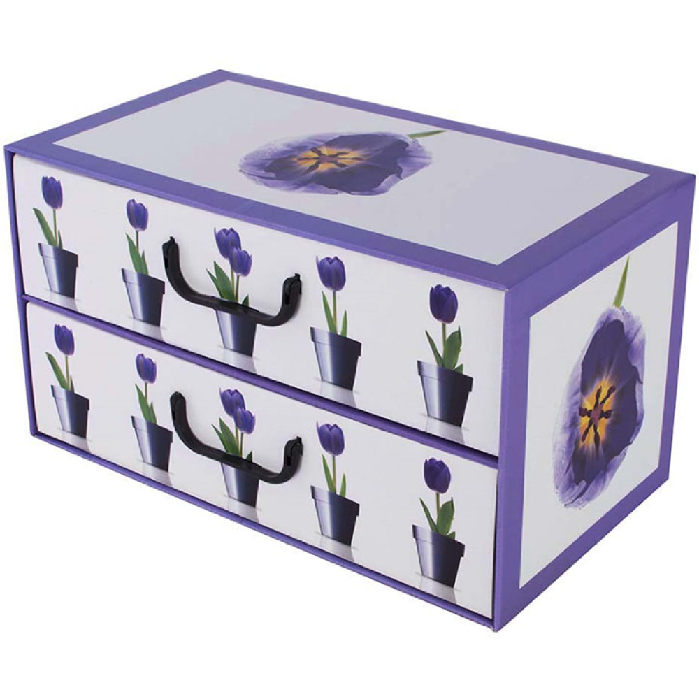 Boîte en carton avec 2 tiroirs horizontaux POTS TULIPES - EAN: 8033695876256 - Accueil>Rangement>Boîtes en carton>Avec tiroirs