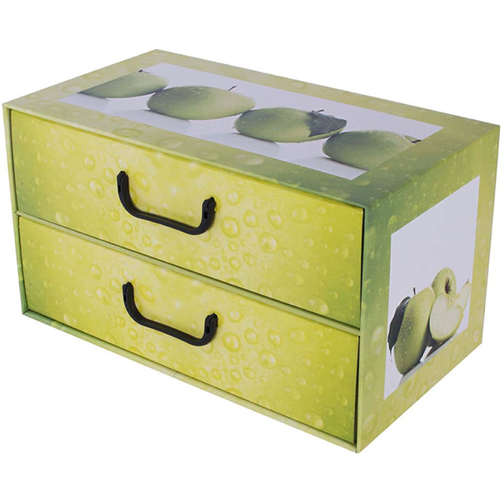 Karton mit 2 horizontalen Schubladen FRUCHTAPFEL - EAN: 8033695876423 - Home>Aufbewahrung>Kartonschachteln>Mit Schubladen