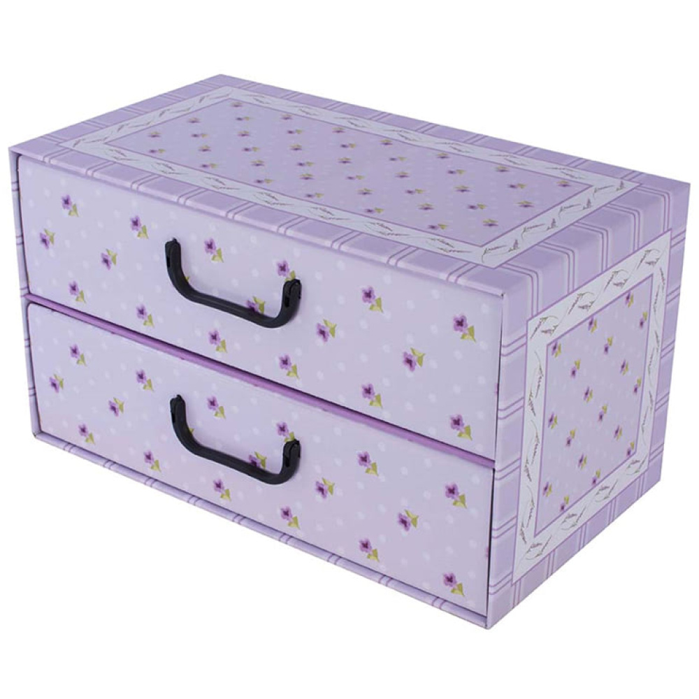 Kartoninė dėžutė su 2 horizontaliais stalčiais PROVENCAL PURPLE - EAN: 8033695876034 - Pagrindinis>Sandėliavimas>Kartoninės dėžutės>Su stalčiais