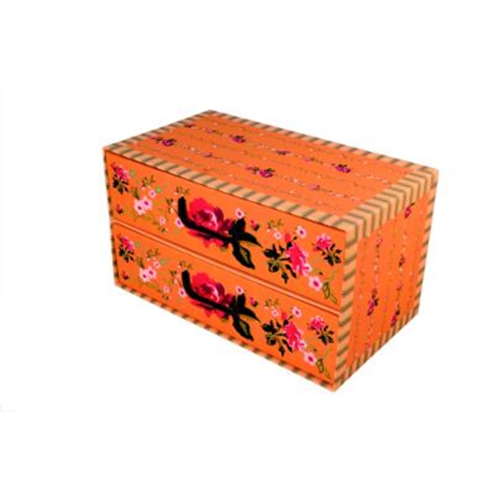 Cardboard box with 2 horizontal drawers PROVENCAL ORANGE - EAN: 5901685832021 - Home>Storage>Carton boxes>With drawers