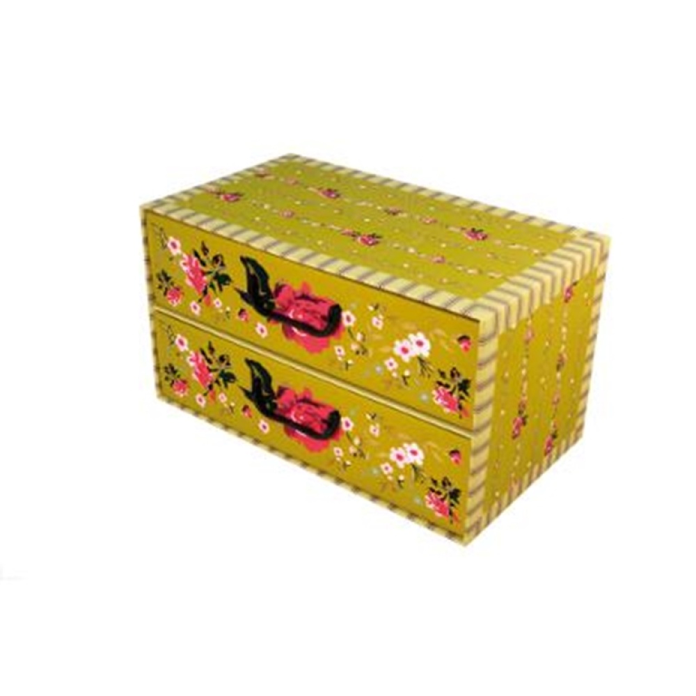 Kartónová krabica s 2 horizontálnymi zásuvkami PROVENCAL ZELENÁ - EAN: 5901685833943 - Domov>Skladovanie>Kartónové krabice>So zásuvkami