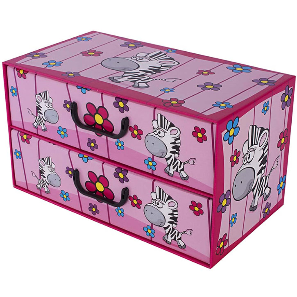 Cutie carton cu 2 sertare orizontale SAWANNA ZEBRA - EAN: 8033695876300 - Home>Depozitare>Cutii din carton>Cu sertare