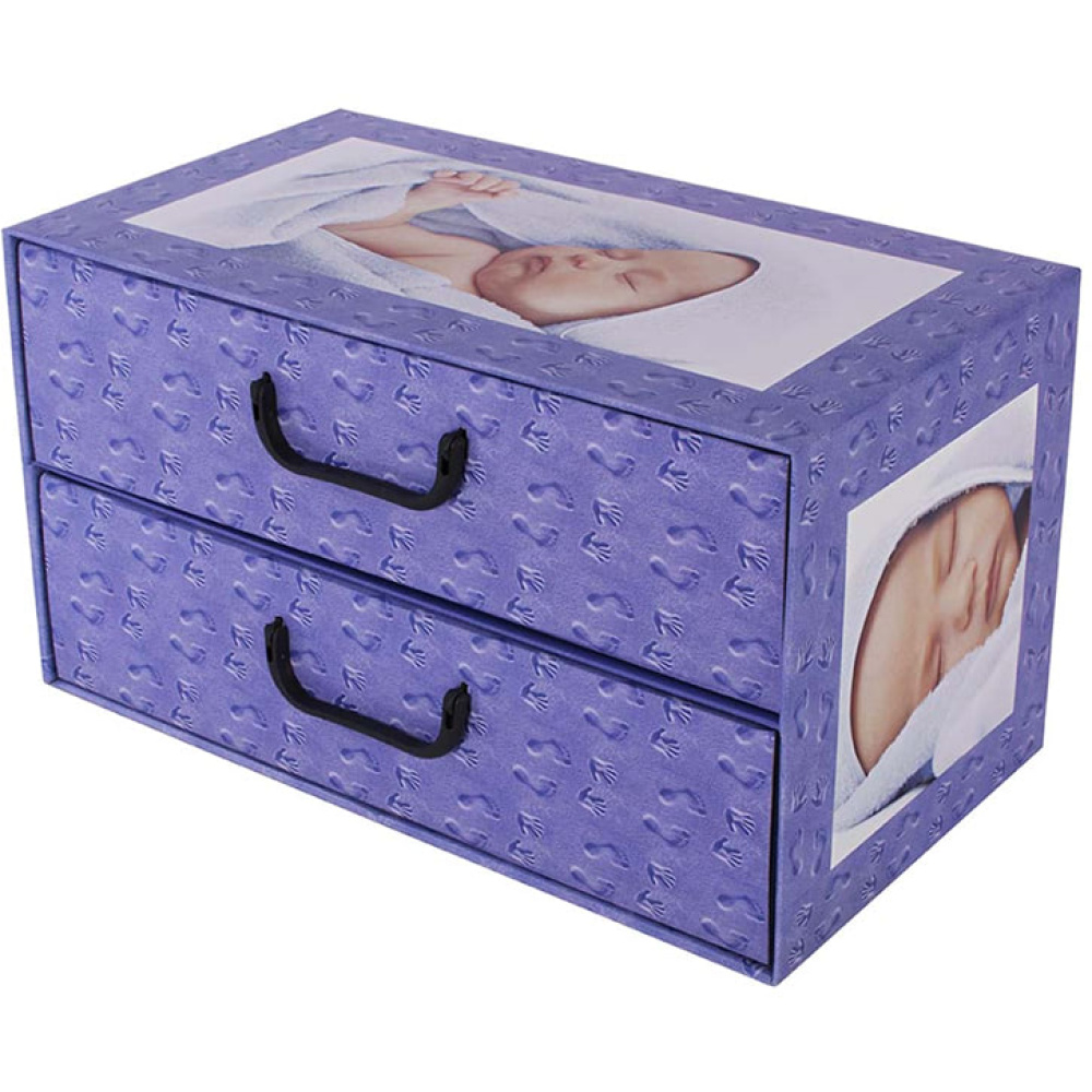 Kartoninė dėžutė su 2 horizontaliais stalčiais SLEEPING KIDS BLUE - EAN: 8033695876485 - Pagrindinis>Sandėliavimas>Kartoninės dėžutės>Su stalčiais