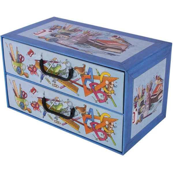 Картонная коробка с 2 горизонтальными ящиками ШКОЛА АЛФАВИТА - EAN: 8033695876188 - Главная>Хранение>Картонные коробки>С ящиками